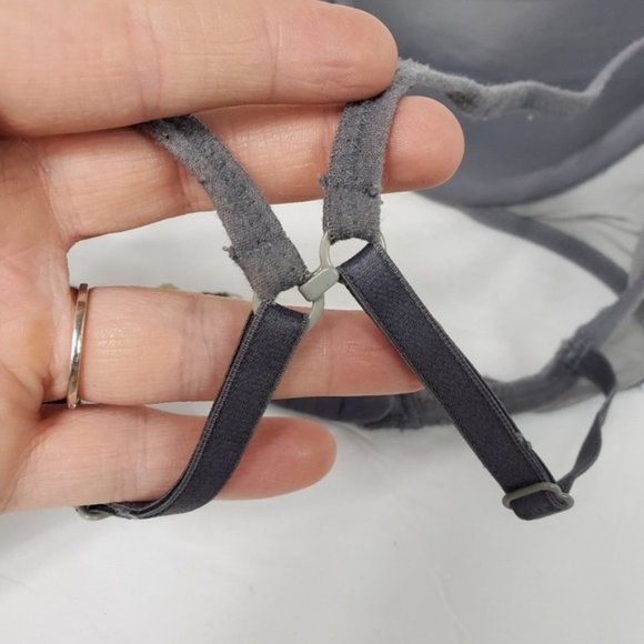 Target Womens Gray Lace Push Up Adjustable Strap Bra Size 34B - Picture 4 of 7